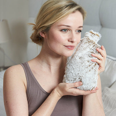 Warmies® Fully Microwaveable Plush Bottle Marshmallow Beige, Heatable Soft Cuddly Bottle With Relaxing Lavender Scent