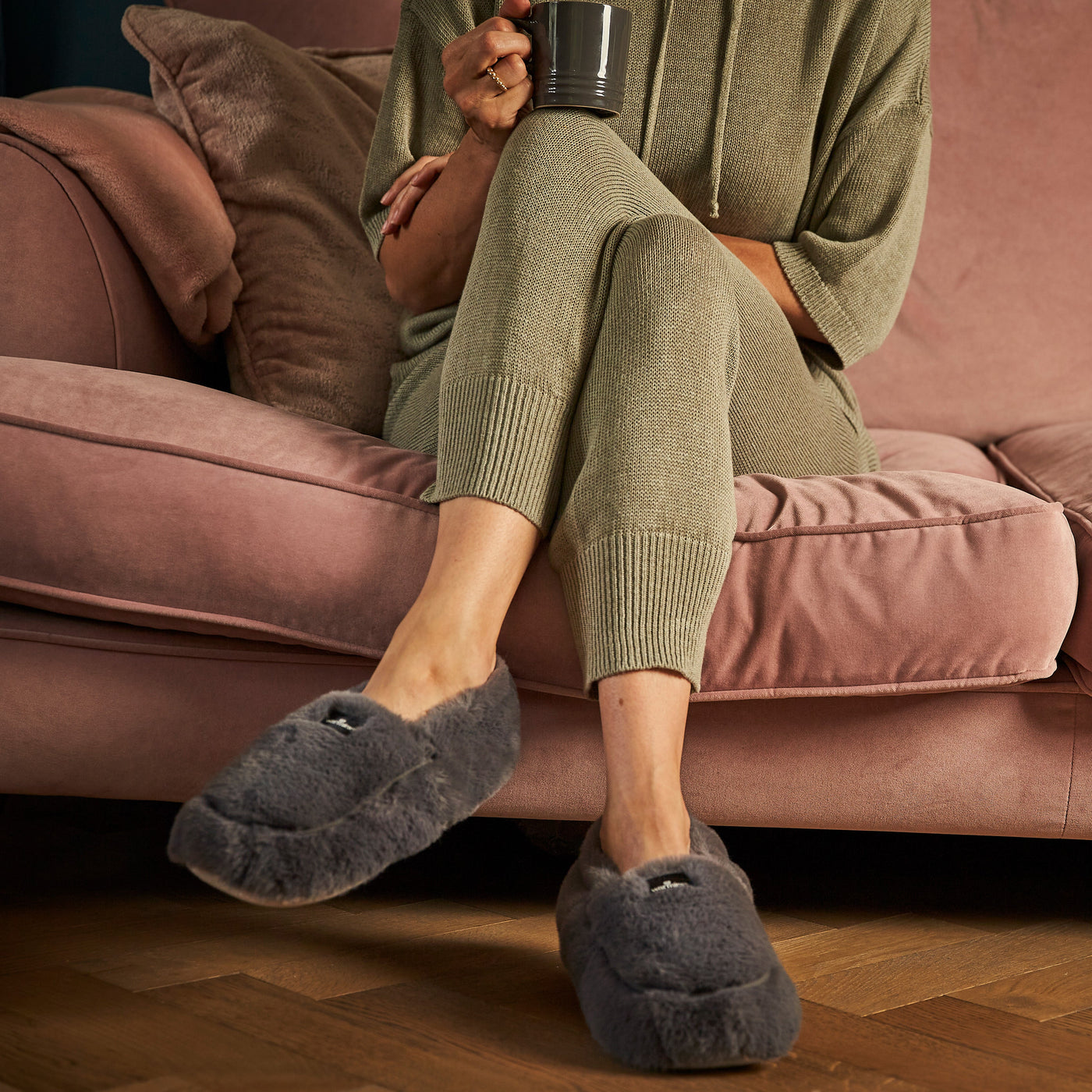 Pantofole Warmies® Luxury Grigio Acciaio